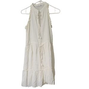 Dex Cream Ruffle Mini Dress